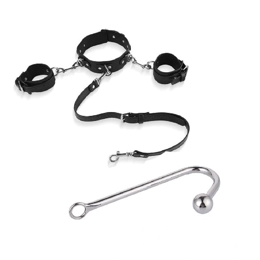 with Elegant and Hook Beaded Cuffs Anal Collar 5334 0401